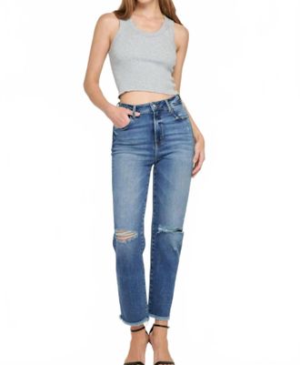 Hidden Jeans Tracey Hi Rise Straight Jeans In Medium Wash