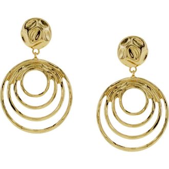 Olivia Welles Hammered Circle Drop Earrings in Gold at Nordstrom Rack