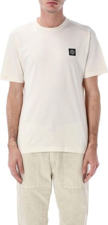 Stone Island Off White Crewneck Logo Patch T-Shirt