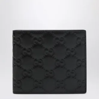 Gucci Black GG Emblem bi-fold wallet with coin pocket