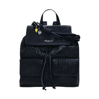Desigual Handtas met meerdere vakken en knoopsluiting - Dames - Rugzakken - Zwart - ONE Size - Polyester - Tassen