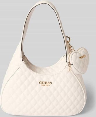 Guess Handtasche mit Steppn&auml;hten Modell ATABEY HOBO in Offwhite, Gr&ouml;&szlig;e 1
