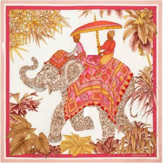 Ferragamo Foulard con stampa India - Toni neutri