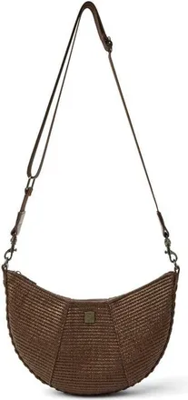 Think Royln Flirt Raffia Shoulder Bag in Espresso Raffia And Luxe at Nordstrom