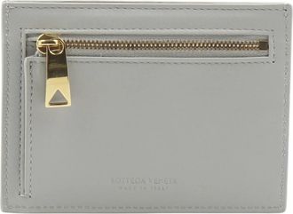 Bottega Veneta Kaarthouder met Muntvak - Dames - Portefeuilles - Grijs - ONE Size - Leer - Accessoires