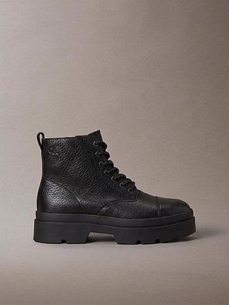 Calvin Klein Botas De Piel Con Cordones Y Cremallera
