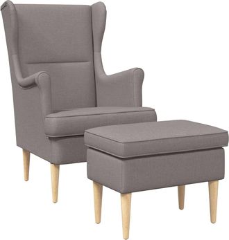 vidaXL Sill&oacute;n Con Pouf 2 Uds. Topo Tela Vidaxl