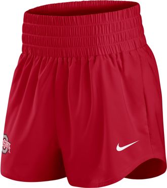 Nike Ohio State Primary Logo One Nike Womens Dri-FIT College Shorts in Red | 02OW65NOH-KBF