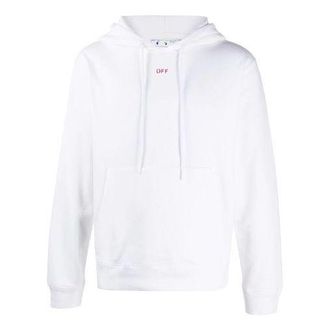 Off-white FW20 Stencil Arrows Hooded Pullover Men White OMBB034E20FLE0040125