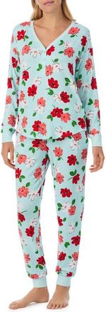 Kate Spade New York print henley pajamas in Blue at Nordstrom, Size X-Large