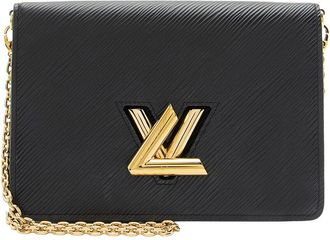Louis Vuitton Black Epi Leather Twist Belt Chain Wallet (Authentic Pre-Loved)