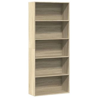 Berkfield Home Book Cabinet Sonoma Oak 80x30x189 cm Engineered Wood in Light Brown | Size: 80 x 30 x 189 cm