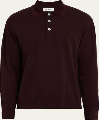 Frame Denim Mens Light Pique Polo Shirt