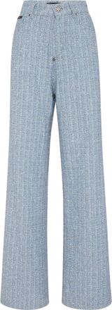 Philipp Plein Tweed Denim Trousers Skater Fit