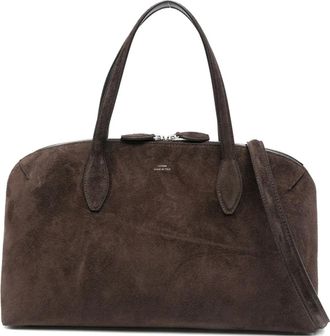 Toteme Borsa tote Day media in pelle scamosciata - Marrone
