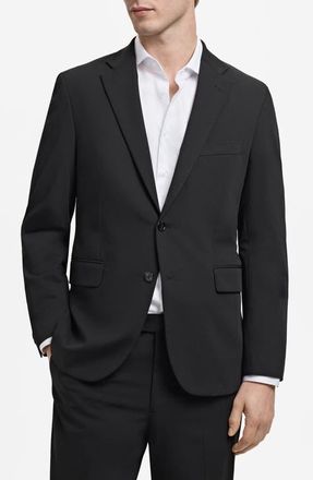 Mango London Regular Fit Navy Blazer in Black at Nordstrom, Size 42