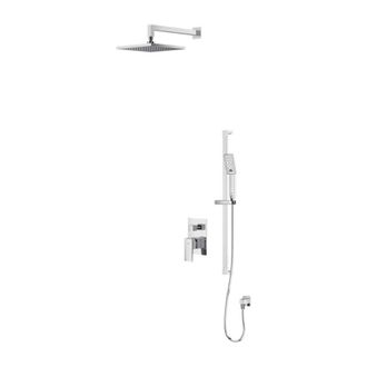 Omnires Omnires Fresh - Conjunto De Ducha Con Grifo Empotrado, Con Cuerpo, 25x25 Cm, 3 Chorros, Cromado Sysfr11cr