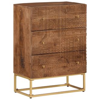 vidaXL C&oacute;moda Madera Maciza De Mango Y Hierro 55x30x76 Cm Vidaxl