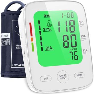 OEM Monitor De Presi&oacute;n Arterial Para Brazo Con Gran Pantalla Lcd Tricolor Y Brazalete Ajustable (22-42 Cm) - 2 Ranuras De Memoria De 99 Posiciones