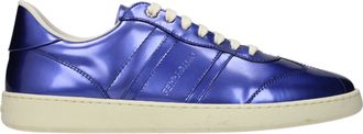 Ferragamo Sneakers Achille Herrens Leder Blau/Lapislazuli