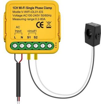 OEM Controlador De Conmutaci&oacute;n Wi-fi, Medidor De Energ&iacute;a De 80 A, Transformador De Corriente, Pinza Amperim&eacute;trica De Kwh, Monitor De Consumo, Dispositivo 