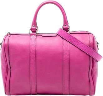 Gucci Pre-owned Handbags, female, Pink, Size: ONE SIZE Pre-owned Leather Handbag