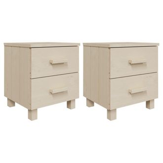 vidaXL Vidaxl - Mesitas Noche 2 Uds Hamar Pino Macizo Marr&oacute;n Miel 40x35x44,5 Cm