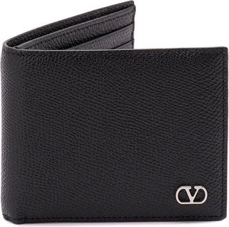 Valentino Garavani Vlogo Signature Leather Billfold Wallet