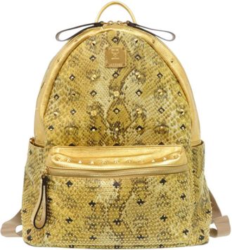 MCM Mcm Gold Leather Backpack (Pre-Owned)
