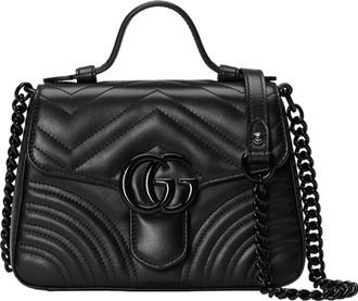Gucci (WMNS) Gucci GG Marmont Top Handle Bag Black 702563-DTDFV-1000
