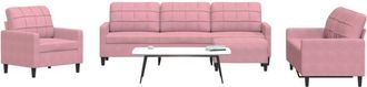 vidaXL Vidaxl - Juego De Sof&aacute;s Con Cojines 4 Piezas Terciopelo Rosa