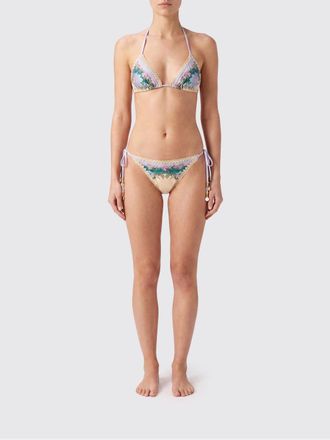 Zimmermann Floral Print Triangle Bikini with Embroidered Details