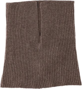 Uma Wang Brown Ribbed Knit Scarf