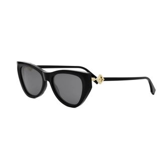 Fendi Sunglasses, unisex, Black, 54 MM, FF Diamonds Cat Eye Sunglasses