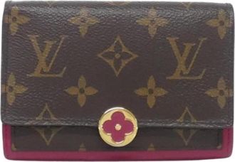 Louis Vuitton Pre-owned Wallets, female, Brown, Size: ONE SIZE Pre-owned Monogram Portefeuille Flor Compact Wallet