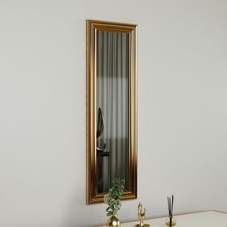 Dmora Espejo Vestigne, Forma Rectangular, Tipo De Pared, Estructura Transparente, 30x90h Cm Oro