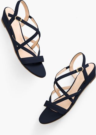 Talbots Capri Nappa Wedge Sandals - Blue - 6 1/2 M Talbots