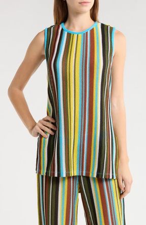 Staud Valley Stripe Open Stitch Knit Top in Skate Stripe at Nordstrom, Size X-Large