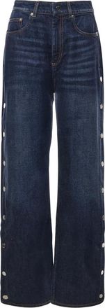Sportmax Jeans, Dames, Blauw, W27, Katoen, Wijde Jeans