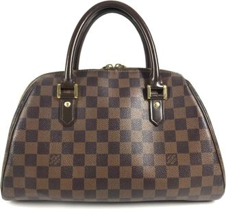 Louis Vuitton Brown Ebene Damier Canvas Boston Bag Handbag Tote Bag (Pre-Owned)
