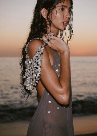 Mango Borsa mano catena bottoni argento - Donna - Taglia unica - MANGO