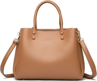 Generic Compatible For Retro Soft PU Leather Women Shoulder Underarm Bags Casual Solid Color Small Top-Handle Handbags Ladies(G)