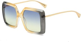 Generic Oversized Double Color Gradient Sunglasses For Women Fashion Shades UV400 Punk Men Sun Glasses,Tea Gray 2026