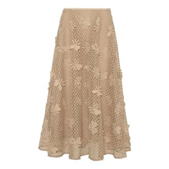 Beatrice .B Gonna midi in pizzo ricamato - - Skirts - Donna - Beige - M