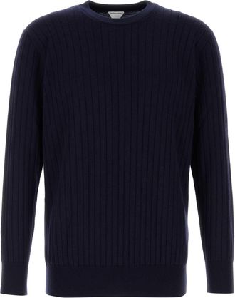 Bottega Veneta Mens Dark Blue Wool Sweater - Navy - Size X-Large