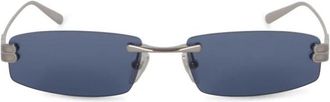 Balenciaga Gossip Rectangle S Zonnebril - Dames - Zonnebrillen - Blauw - ONE Size - Nylon - Accessoires