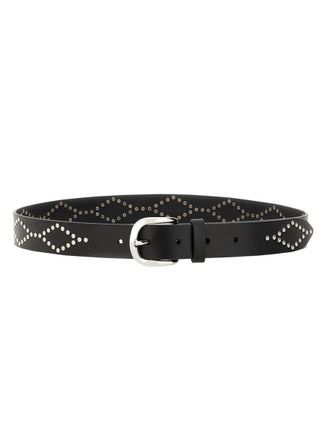 Isabel Marant Liliana Slim Studded Bovine Hair Belt