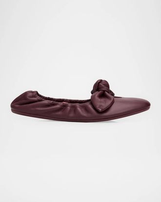 Zimmermann Carousel Leather Bow Ballerina Flats