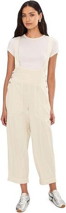 Free People Felix Tapered Overall Womens Clothing Tofu : MD (Womens 8-10), Cotton/Linen/Rayon