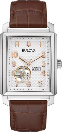 Bulova Sutton Automatic Alligator-Grain Leather Mens Watch